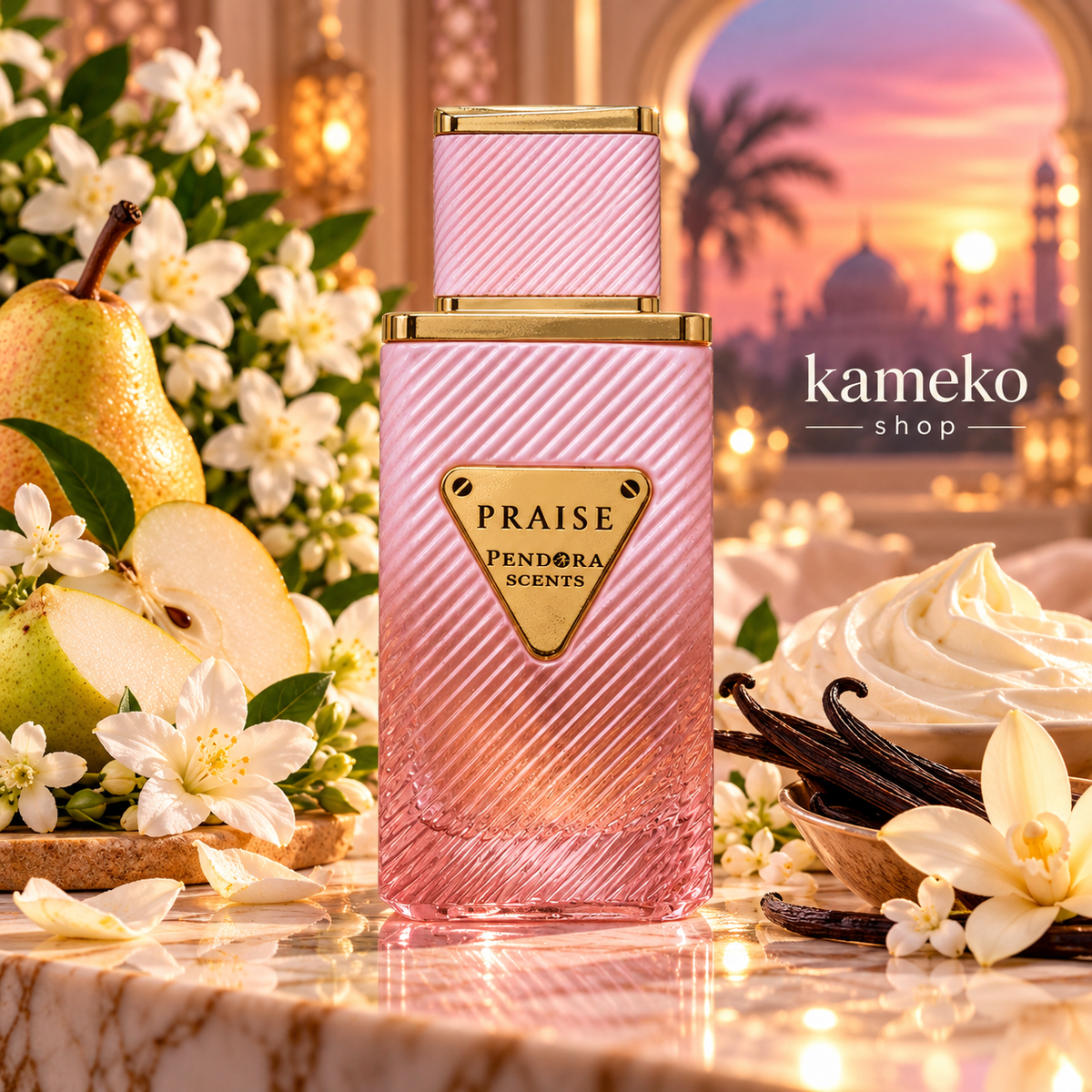 Pendora Scents Praise 100 ml | Perfume Árabe Dulce, Afrutado y Floral de Pera, Jazmín y Vainilla