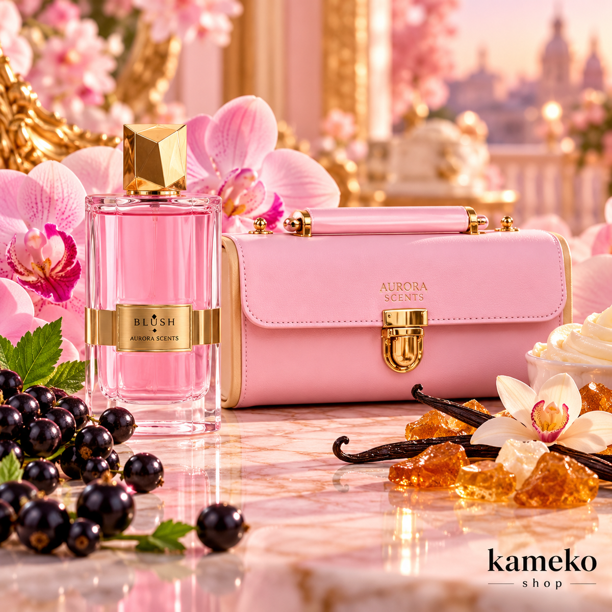 Aurora Scents Blush | Perfume Femenino Dulce, Floral y Cremoso de Grosella Negra, Orquídea y Vainilla