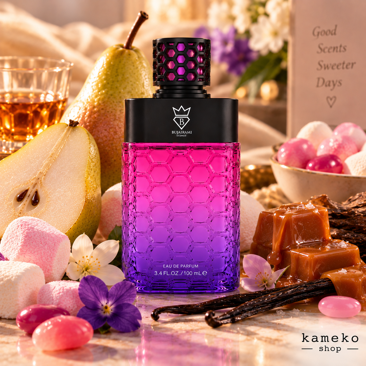 Candy Crush | Perfume Árabe Gourmand | Pera, Marshmallow, Chicle, Caramelo y Vainilla
