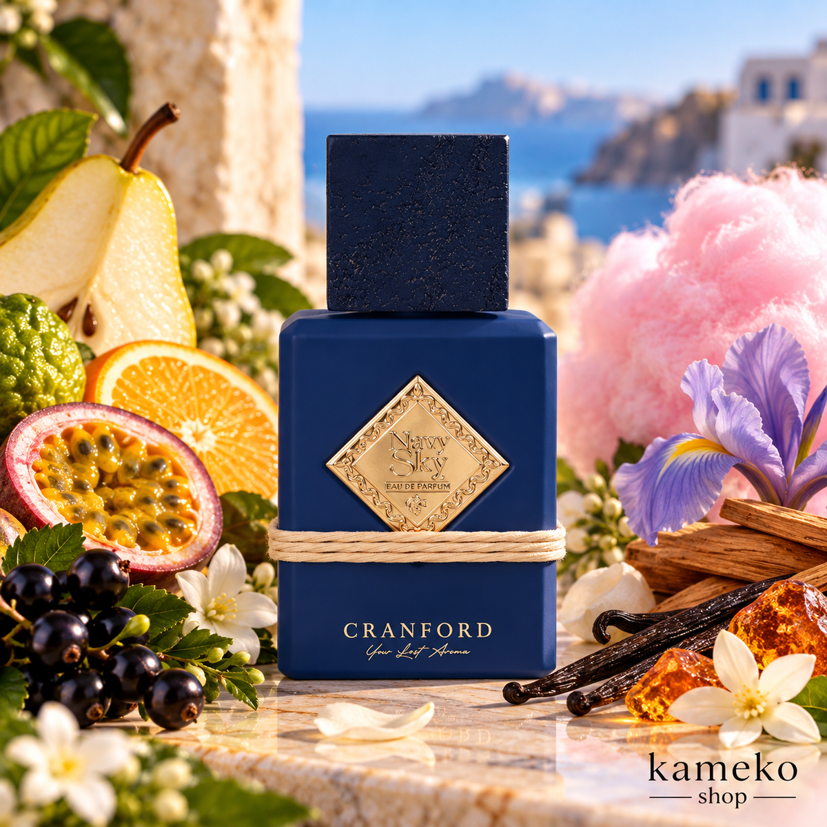 Cranford Navy Sky | Perfume Unisex | Maracuyá, Algodón de Azúcar, Vainilla y Almizcle