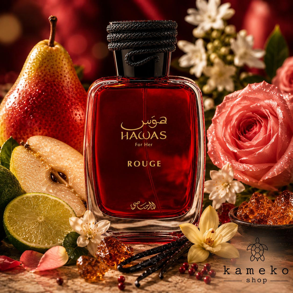 Hawas Rouge – Rasasi | Perfume Árabe | Floral, Afrutado, Dulce y Avainillado
