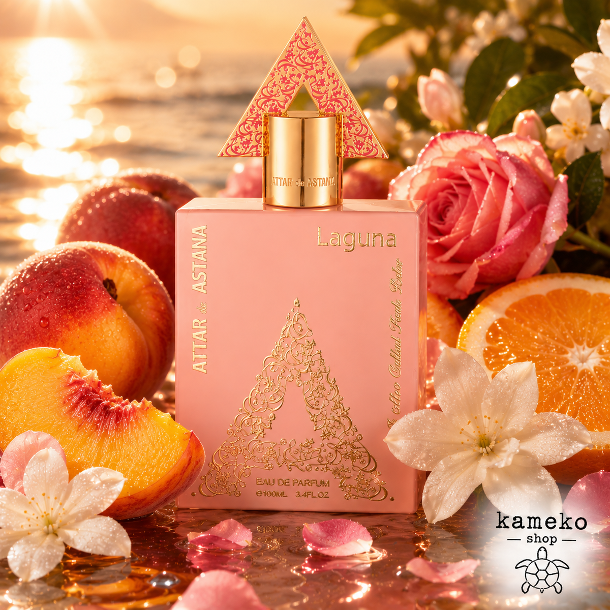 Attar De Astana Laguna | Extrait de Parfum Árabe Unisex 100 ml | Cítricos, Melocotón, Vainilla y Almizcle
