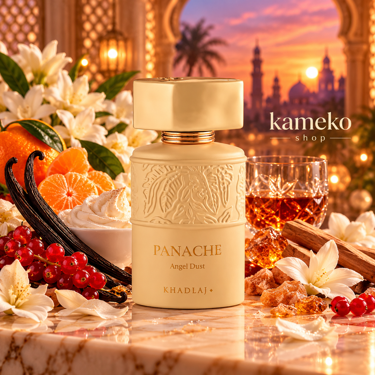 Khadlaj Panache Angel Dust | Perfume Árabe Dulce Gourmand de Vainilla, Nata Montada y Ron