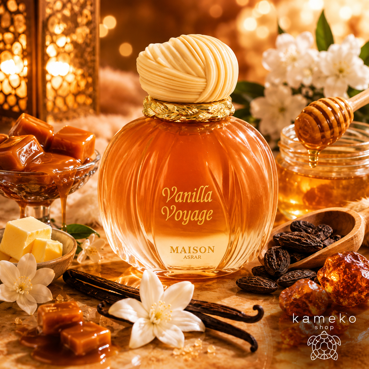 Perfume Árabe Vanilla Voyage – Eau de Parfum Unisex Oriental Gourmand con Caramelo, Vainilla y Ámbar – 100 m
