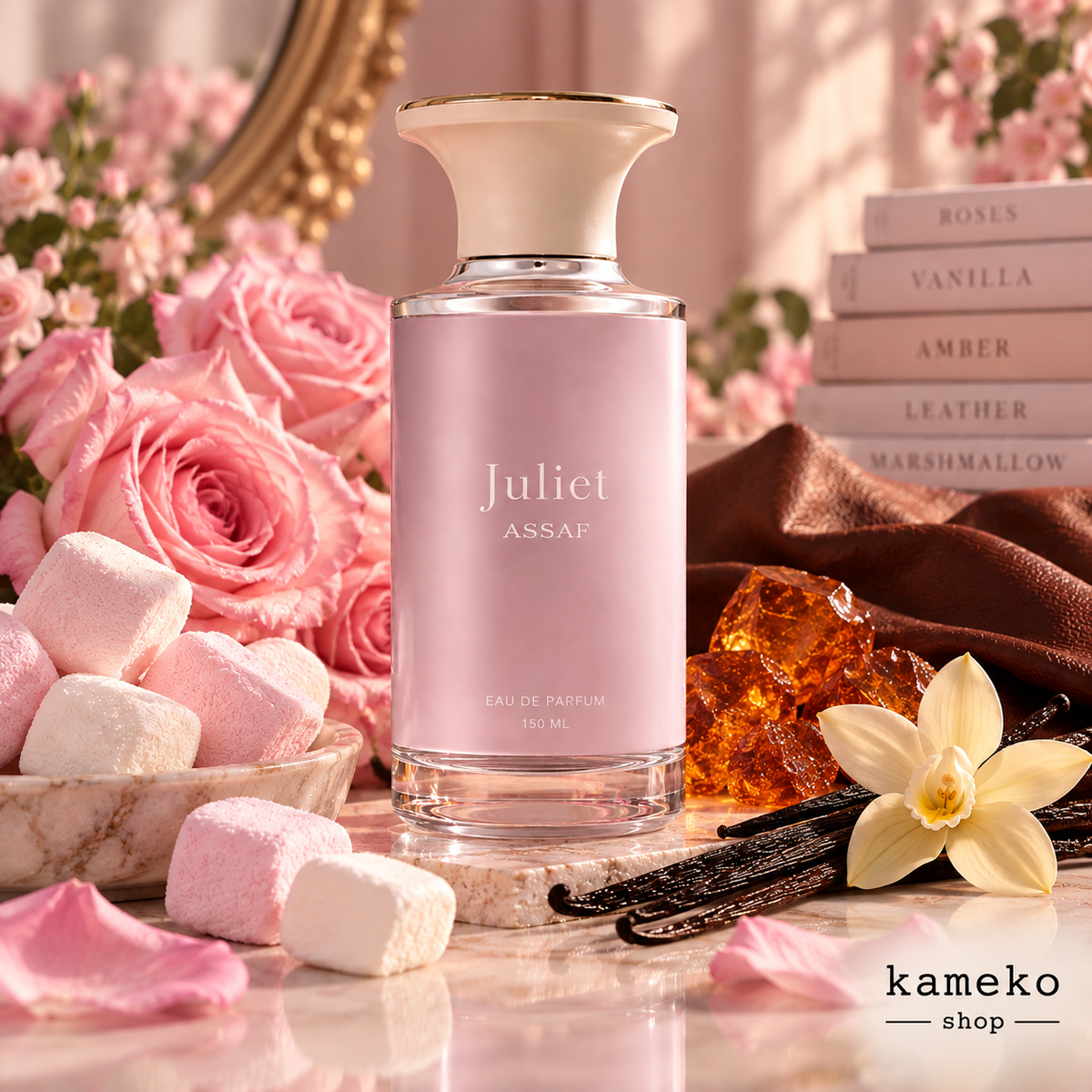 Juliet | Perfume Árabe 150 ml | Rosa, Marshmallow, Vainilla y Ámbar