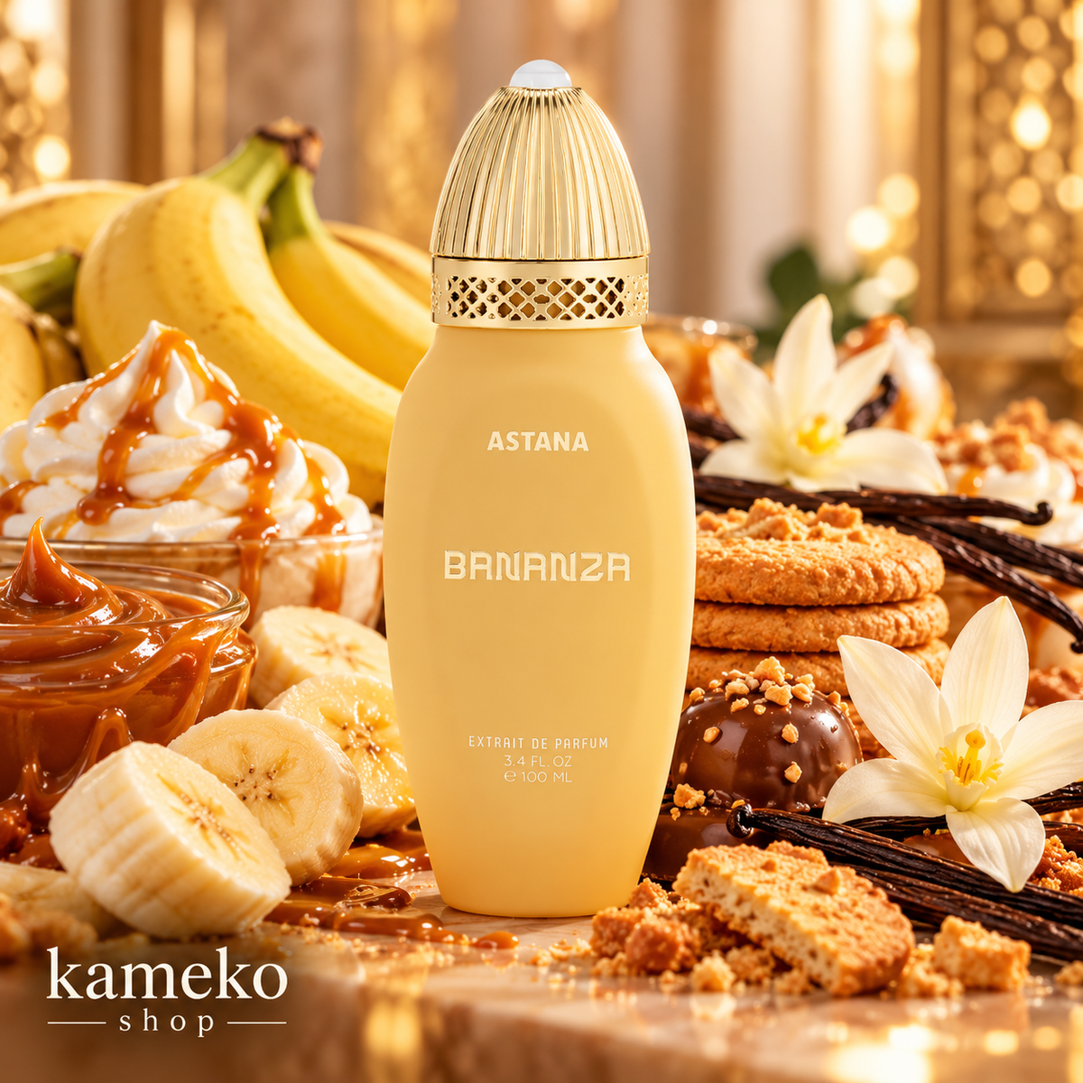 Attar De Astana Bananza Perfume Extract 100 ml | Perfume Árabe Unisex Gourmand de Plátano, Dulce de Leche y Vainilla