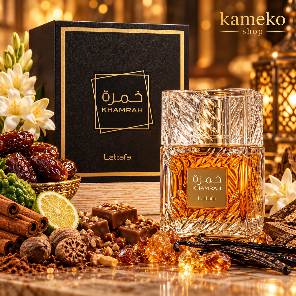 Lattafa Khamrah Eau de Parfum 100 ml – Fragancia Unisex Árabe Gourmand, Dulce e Intensa