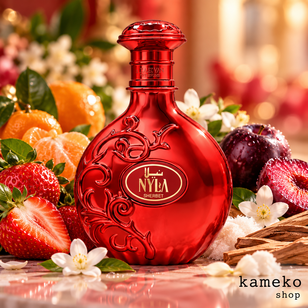 Perfume Árabe Nyla Sherbet Arabiyat Prestige – Eau de Parfum Femenino Dulce y Afrutado con Fresa y Sándalo – 80 ml