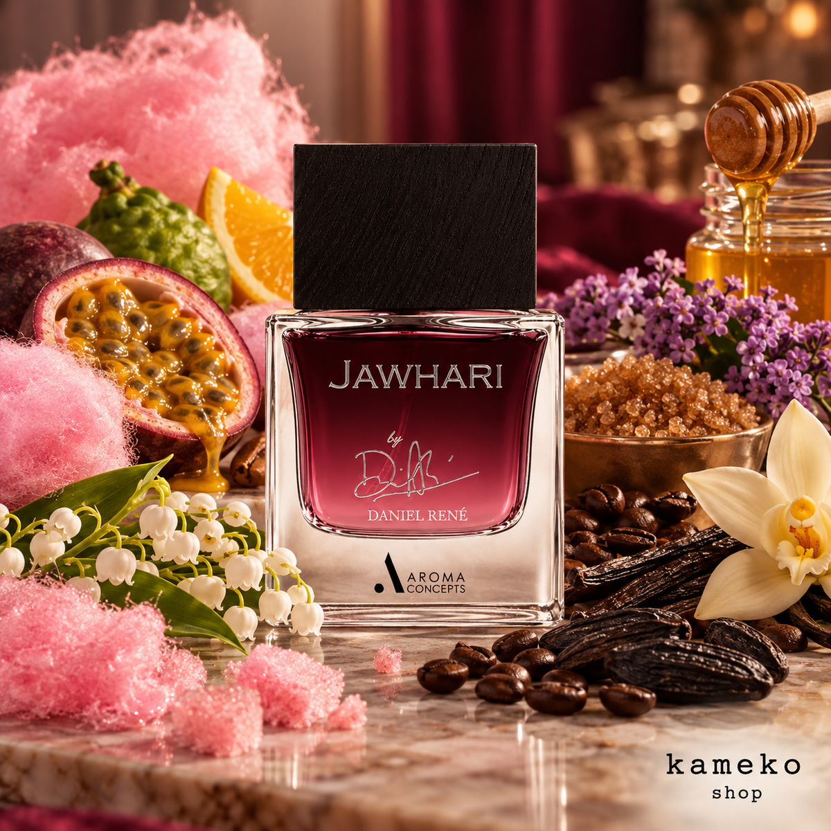Jawhari | Perfume Árabe Mujer 100 ml | Maracuyá, Algodón de Azúcar, Café y Vainilla