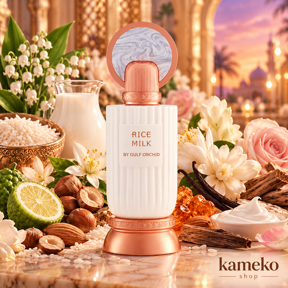 Gulf Orchid Rice Milk Eau de Parfum | Perfume Árabe Cremoso de Arroz con Leche, Vainilla y Almendras